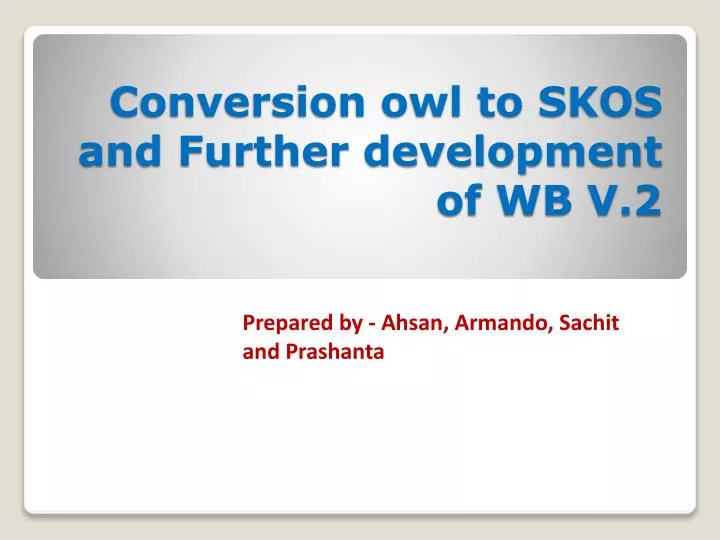conversion owl to skos and further development of wb v 2