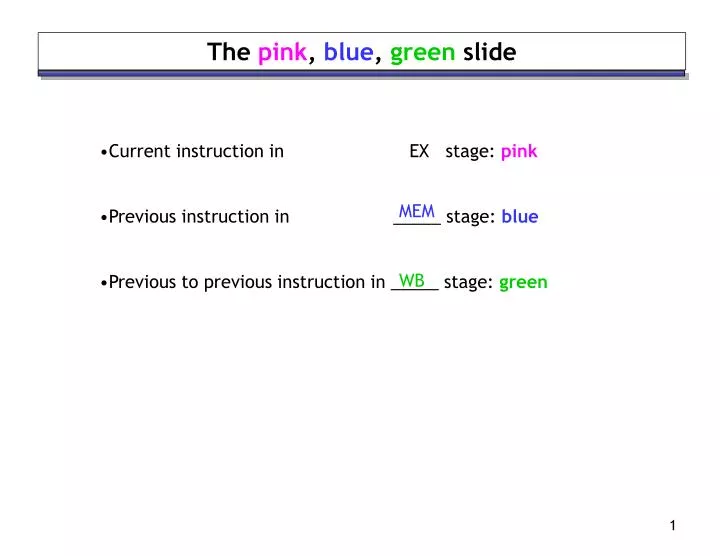 the pink blue green slide
