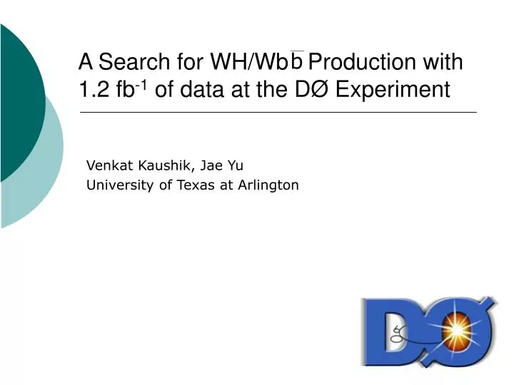 a search for wh wb production with 1 2 fb 1 of data at the d experiment