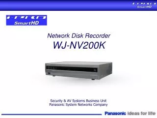 Network Disk Recorder WJ-NV200K