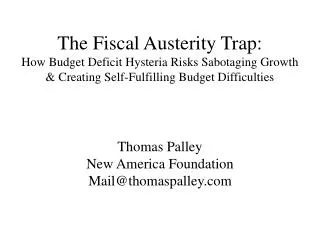 Thomas Palley New America Foundation Mail@thomaspalley