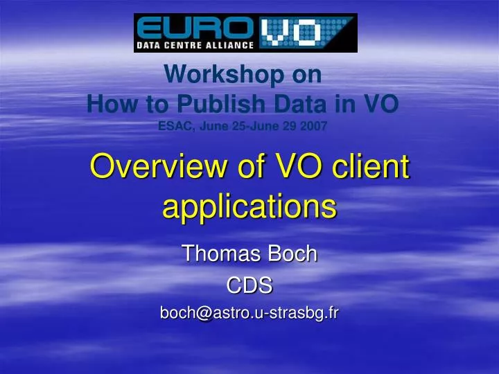 overview of vo client applications