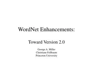 WordNet Enhancements: