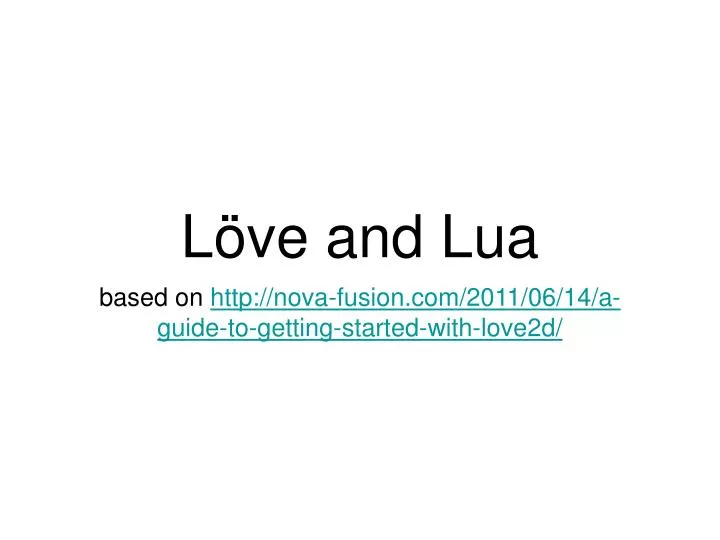 l ve and lua