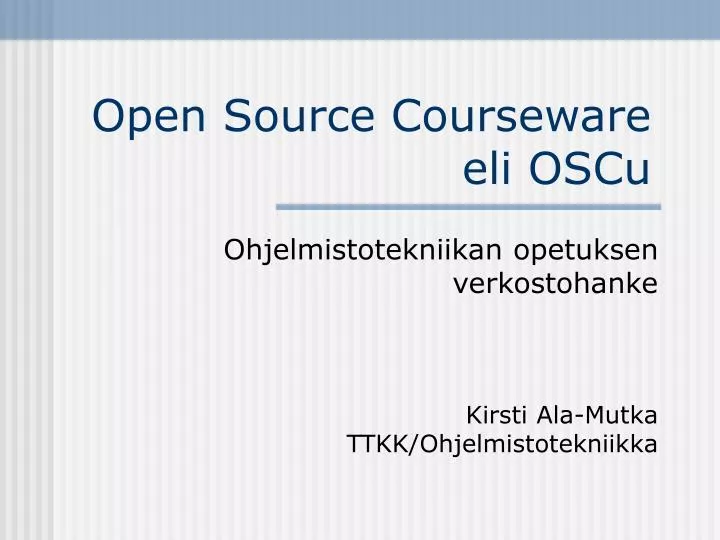 open source courseware eli oscu