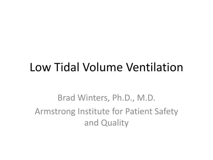 low tidal volume ventilation