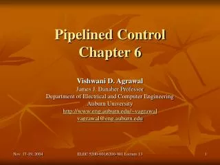 Pipelined Control Chapter 6