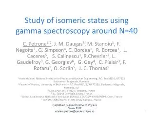 Study of isomeric states using gamma spectroscopy around N=40
