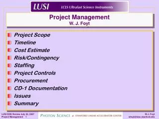 Project Management W. J. Foyt