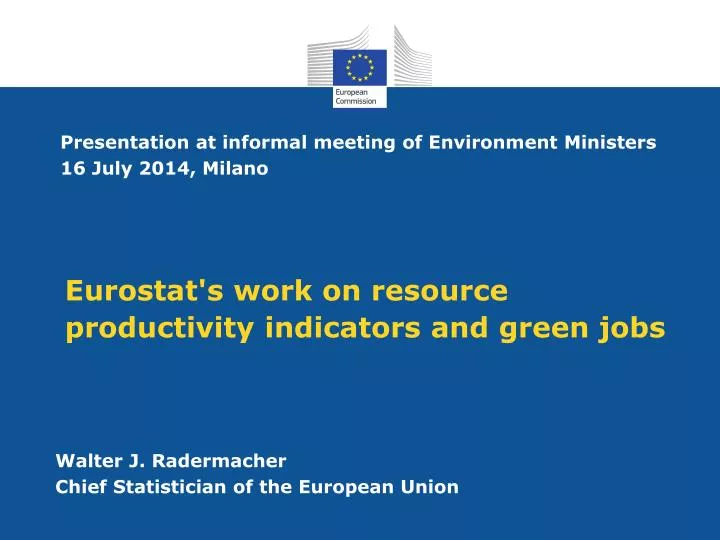 eurostat s work on resource productivity indicators and green jobs