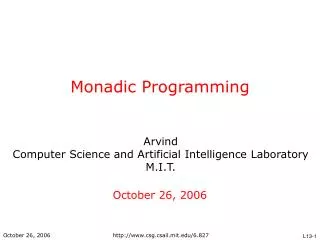 Monadic Programming