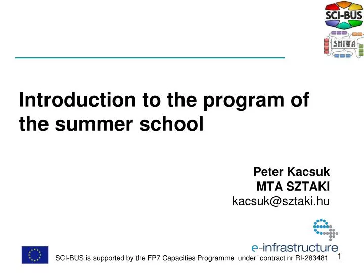 introduction to the program of the summer school