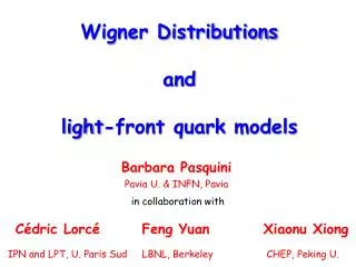 Wigner Distributions and light-front quark models