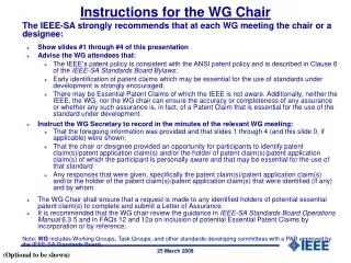 instructions for the wg chair