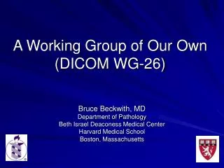 A Working Group of Our Own (DICOM WG-26)