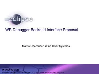 WR Debugger Backend Interface Proposal