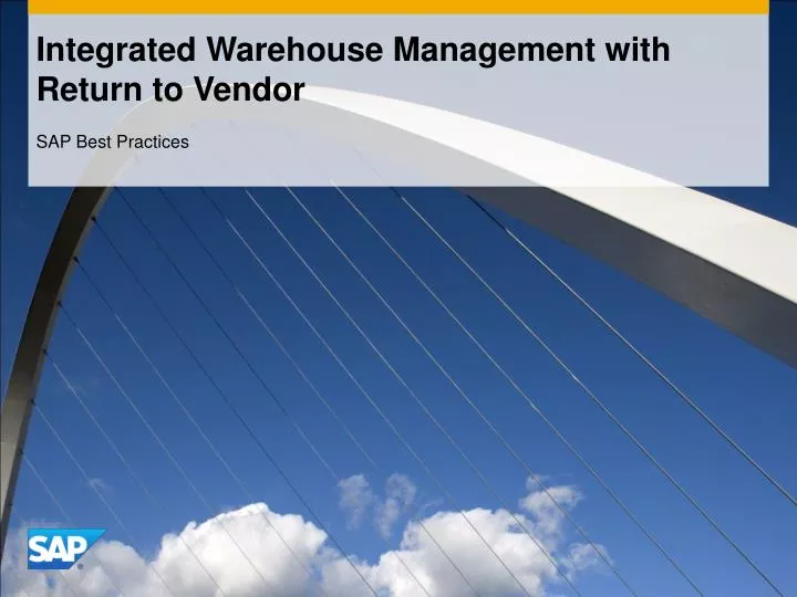integrated warehouse management with return to vendor