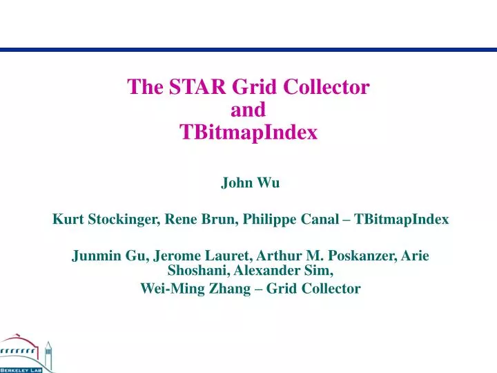the star grid collector and tbitmapindex