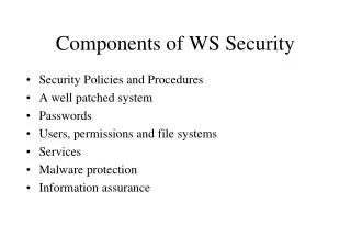 Components of WS Security