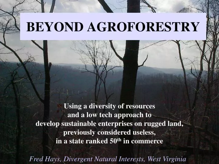 beyond agroforestry