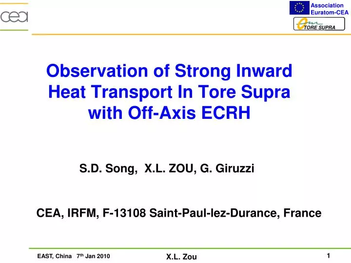 observation of strong inward heat transport in tore supra with off axis ecrh