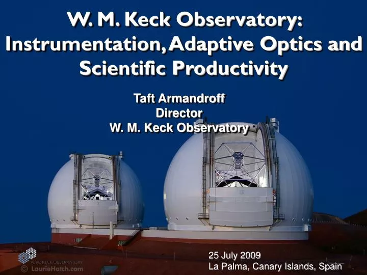 w m keck observatory instrumentation adaptive optics and scientific productivity