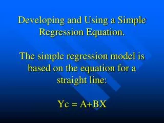 Graphical depiction of a regression line