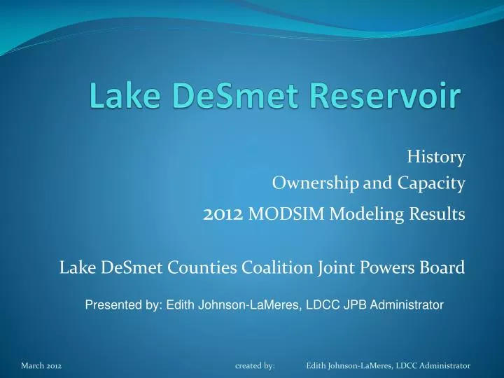 lake desmet reservoir