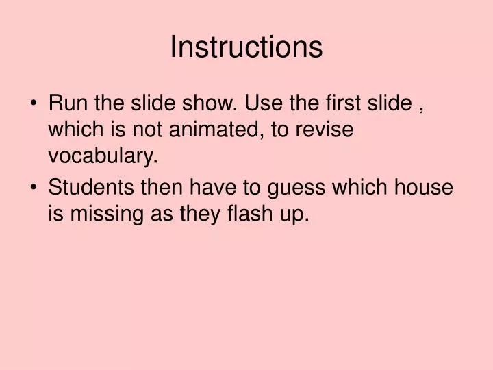 instructions