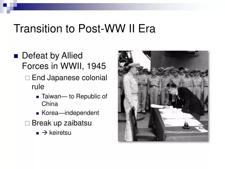 transition to post ww ii era