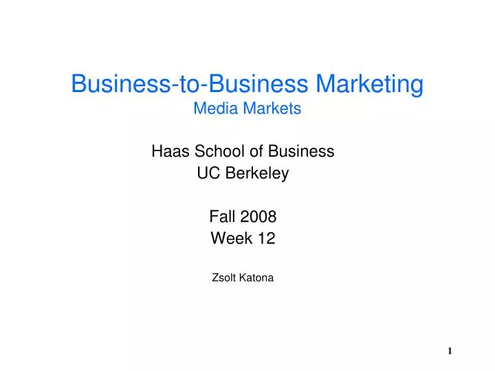 business to business marketing media markets