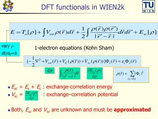 DFT functionals in WIEN2k