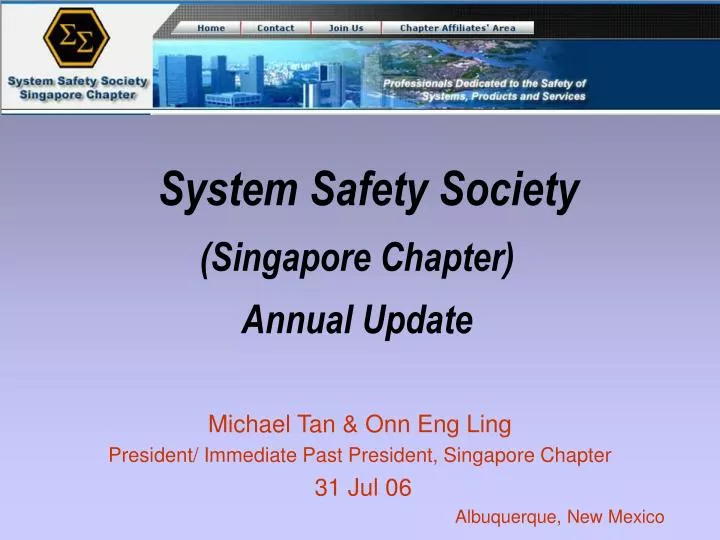 system safety society singapore chapter annual update