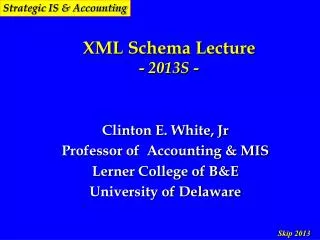 XML Schema Lecture - 2013S -