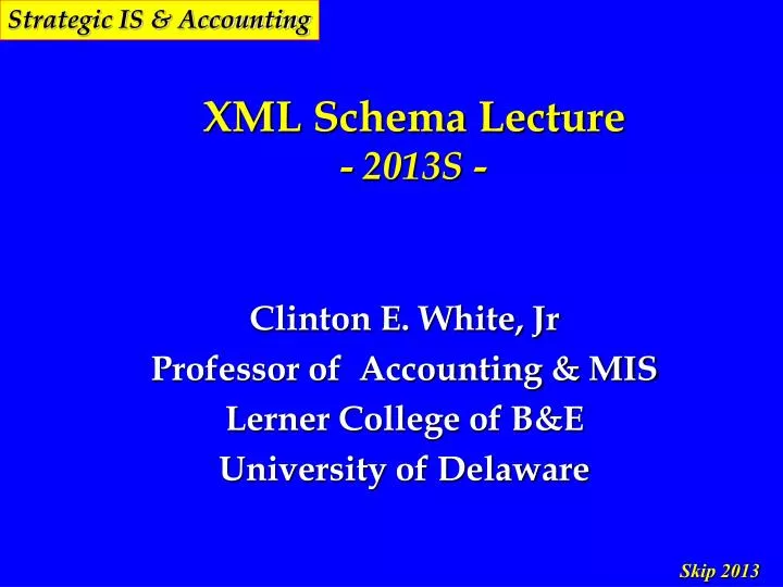 xml schema lecture 2013s
