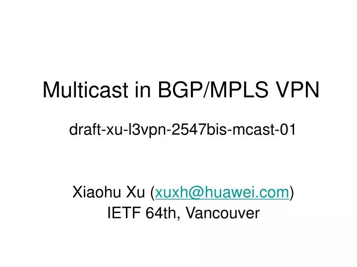 multicast in bgp mpls vpn