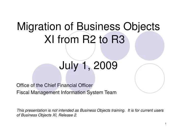 migration of business objects xi from r2 to r3 july 1 2009