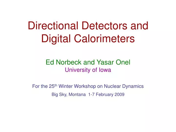 directional detectors and digital calorimeters