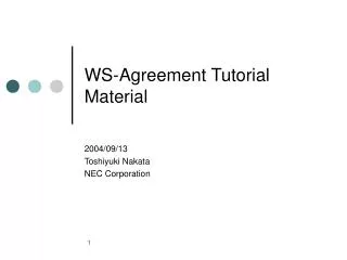 WS-Agreement Tutorial Material