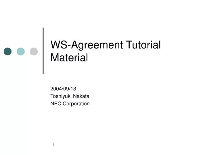 ws agreement tutorial material