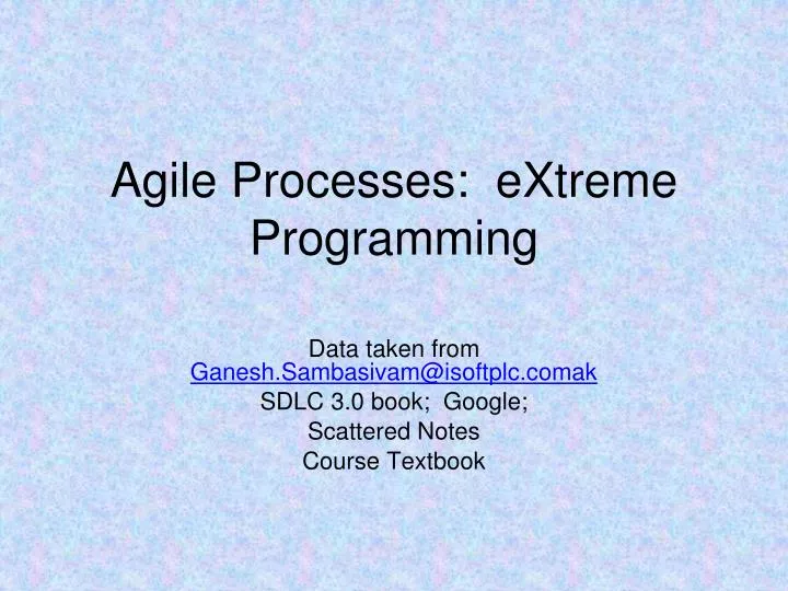 agile processes extreme programming