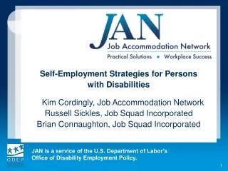 Self-Employment Strategies for Persons
