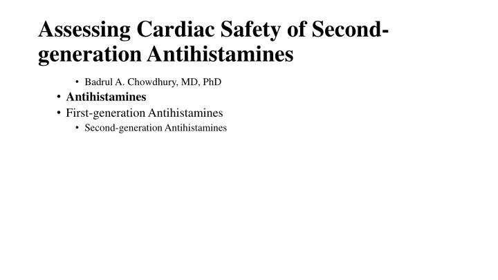 assessing cardiac safety of second generation antihistamines