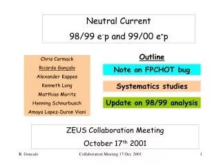 Neutral Current 98/99 e - p and 99/00 e + p