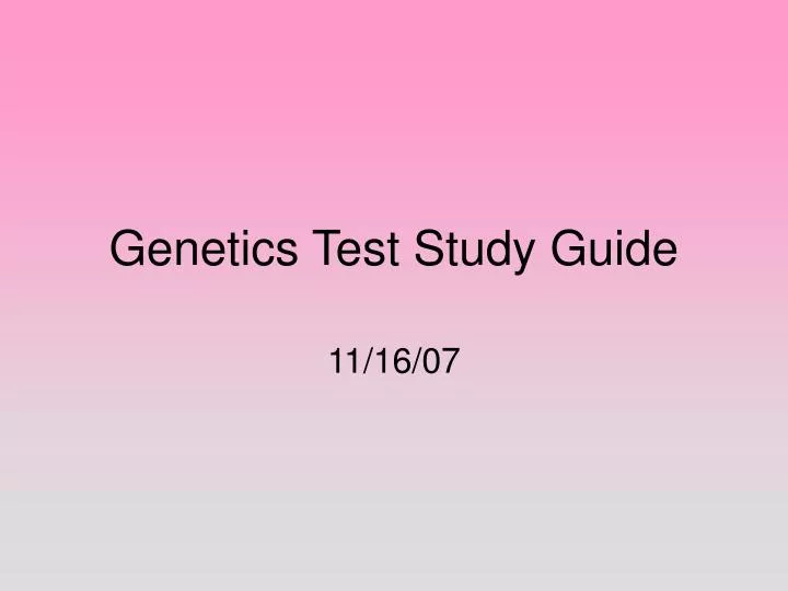 genetics test study guide