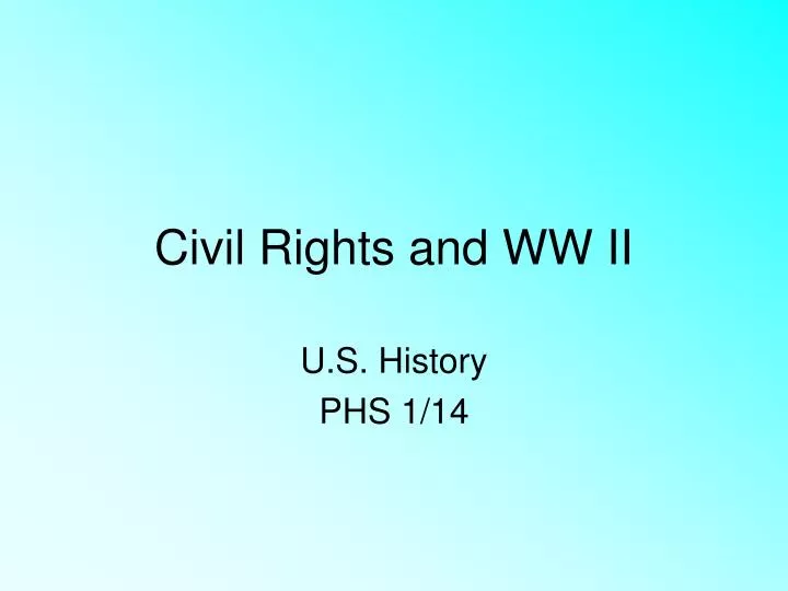civil rights and ww ii