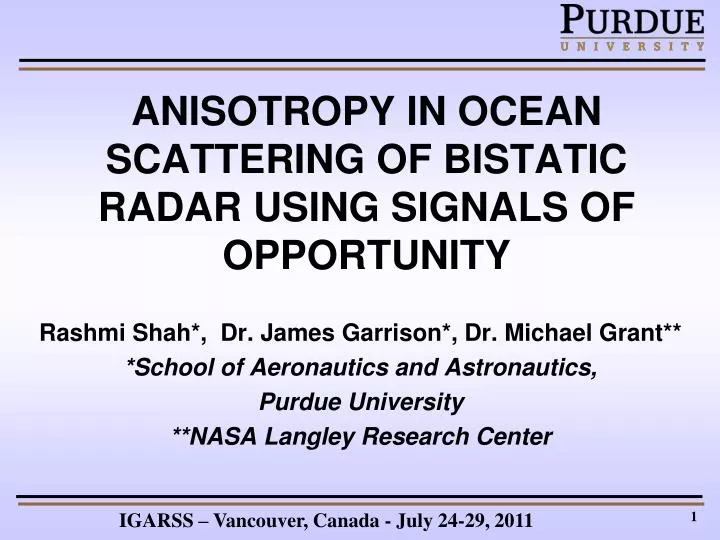 anisotropy in ocean scattering of bistatic radar using signals of opportunity