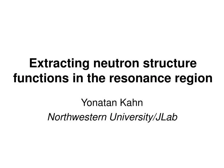 extracting neutron structure functions in the resonance region