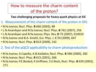 How to measure the charm content of the proton?