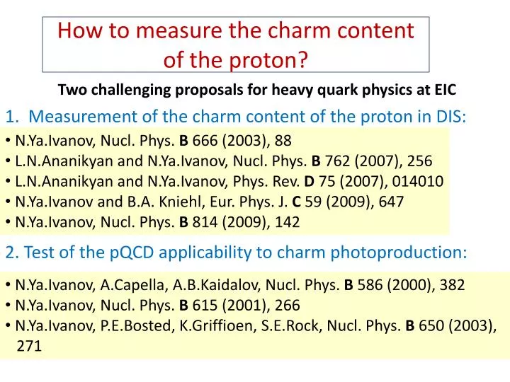 how to measure the charm content of the proton